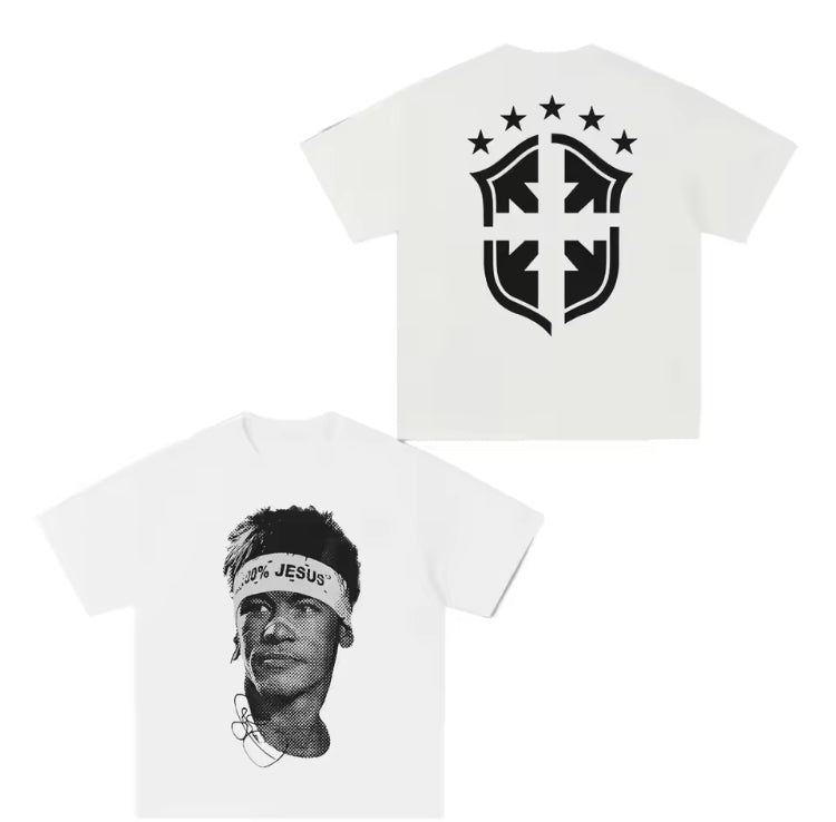 Camiseta Neymar Jr Brasil Blanca 100% Algodón