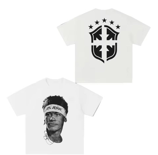 Camiseta Neymar Jr Brasil Blanca 100% Algodón