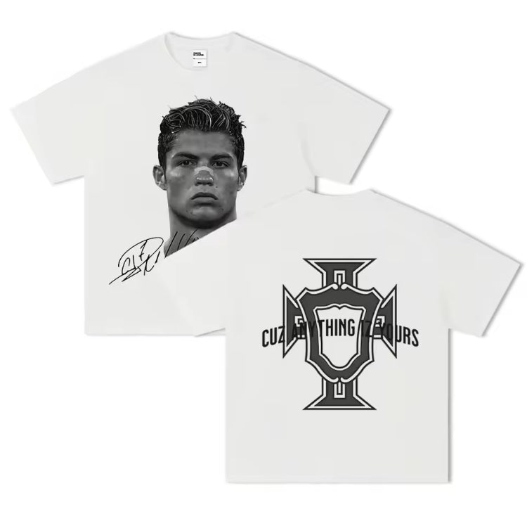 Camiseta Cristiano Ronaldo Portugal Blanca 100% Algodón