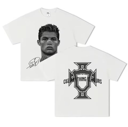 Camiseta Cristiano Ronaldo Portugal Blanca 100% Algodón